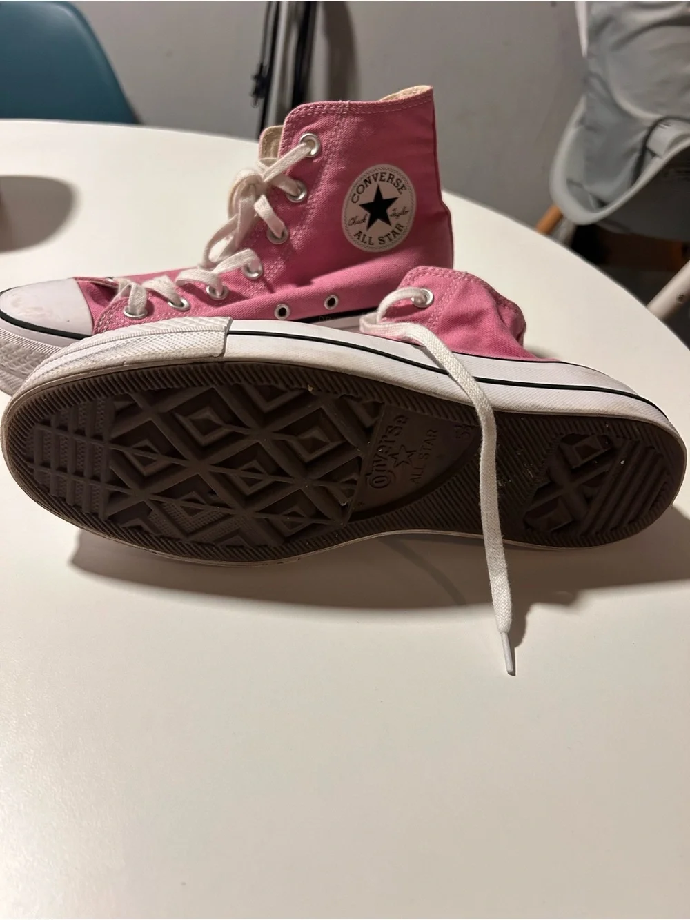 UNISEX Converse Pink High-Top Platform Sneakers
